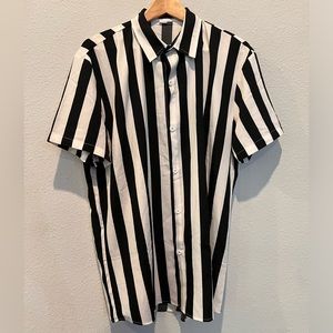 Striped silk, like Beach shirt, button-down short sleeve